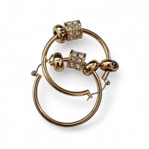 Guess Gold Hoop Earrings with Crystal Accents